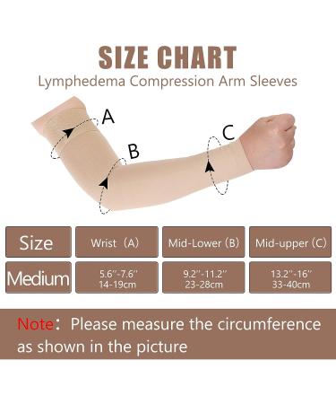 3 Pairs Lymphedema Compression Arm Sleeve 20-30mmHg Full Arm Support - Beige M Size - Buy Online on GoSupps.com