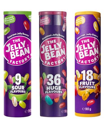 Jelly Bean Factory Tubes Mix Pack | Sour Mix Tube Gourmet Mix Tube & Fruit Mix Tube (3 x 90g)