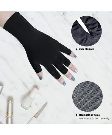 MEGXIT UV Gloves - 2 Pairs UPF50+ Protection for Gel Nail Lamp, Manicures, Nail Art - Fingerless Glove for Skin Care and Sun UV Light Protection - Buy Online on GoSupps.com