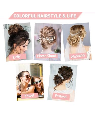 Vlasy Messy Bun Hair Piece Synthetic Hair Scrunchies Updo for Women F16/613# 60g - Curly Wavy Chignons Hair Extensions - Buy Online on GoSupps.com