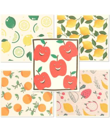 Abizarch 5Pcs Swedish Dishcloths for Kitchen Reusable Kitchen Dish Towels Absorbent Kitchen Dishcloths Washable Kitchen Dish Rags Soft Cellulose Sponge Cloths 7.7 x 6.7inch Kitchen Wash Rag for Washin - Buy Online on GoSupps.com
