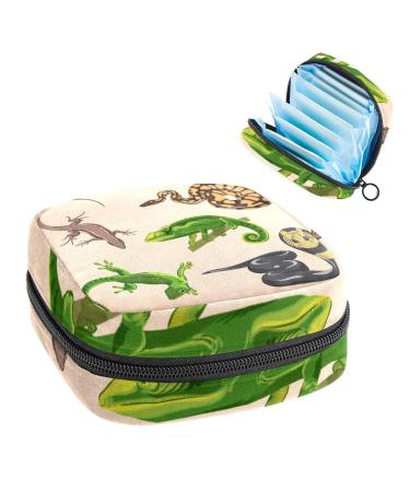 GIAPB Period Bag Sanitary Napkin Storage Bag Period Pouch Travel Makeup Bag Animal Snake Color1018