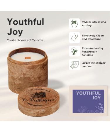 Youth Scented Soy Candle with Peppermint & Rose Absolute | 24-Hour Aromatherapy Candle for Stress Relief | Fall Scents & Cinnamon | 3.2oz International Shipping - Buy Online on GoSupps.com