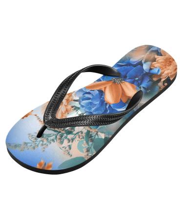 Mnsruu Nature Floral Blossom Purple Flip Flops - XL Sandals for Men & Women | Home Spa Travel Comfort - Buy Online on GoSupps.com