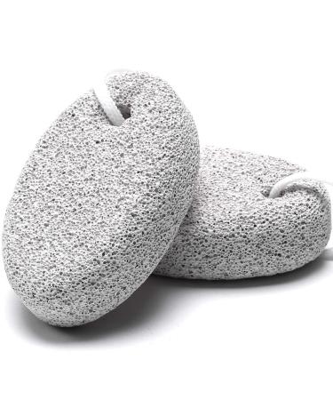 2PCS Natural Pumice Stone for Feet, HOOMBOOM Lava Pedicure Tools Hard Skin Callus Remover for Men/Women Feet and Hands - Natural Foot File Exfoliation to Remove Dead Skin A&white