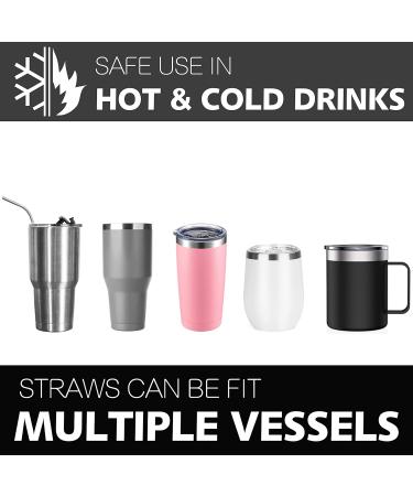 Anaeat 6 Pack Reusable Food-Grade Stainless Steel Straws Durable Long Metal Drinking Straw with Cleaning Brush & Travel Case - 2 Bent 2 Straight & 2 Wide Straws for Smoothie Bubble Tea (Black) 6-piece Black - Buy Online on GoSupps.com