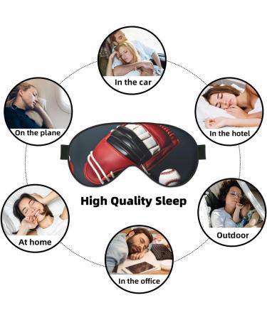 SSIMOO Baseball and Glove Print Eye Mask - Double-Sided Soft Light Blocking for Better Sleep Quality - Black | International Shipping Available - Buy Online on GoSupps.com