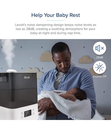 LEVOIT 6L Large Tank Top-Fill Cool Mist Humidifier for Bedroom & Baby Home - Quiet Sleep Mode, Smart App & Alexa Control - 60H Runtime - Essential Oil Diffuser - Gray - Buy Online on GoSupps.com
