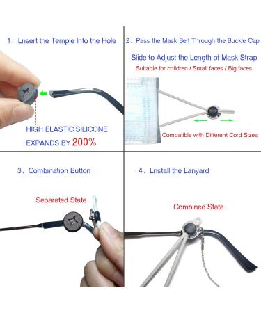 Adjustable Eyeglasses Mask Ear Savers - 4 Pack Snaps Hooks & Extender Clips - Convenient Leather Design - Buy Online on GoSupps.com