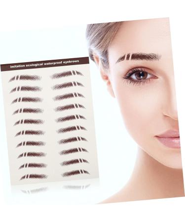 WOONEKY 6pcs Eyebrow Stickers Waterproof Makeup 3d Eyebrows Stickers Eyebrow Tools 6 Transfer Paper 5.50X1.00X0.10CM Brown - Buy Online on GoSupps.com