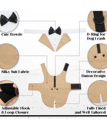Stylish Dog Wedding Suit - Champagne Tuxedo for Chihuahua - XXL - Buy Online on GoSupps.com
