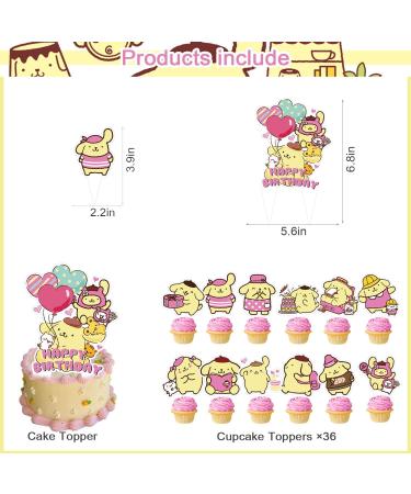 37Pcs Pompompurin Cake Toppers Cupcake Toppers Pompompurin Cake Decorations Cartoon Dog Birthday Party Supplies Decorations - Buy Online on GoSupps.com