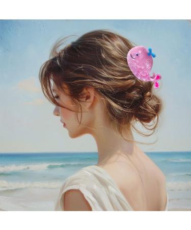 Cute Pink Whale Hair Claw Clips for Women Girls Small Acetate Hair Clip Strong Hold Non-Slip Grip for Thick or Thin Hair Adorable Ocean Animal Hair Accessories Perfect for Summer Gifts for Her - Buy Online on GoSupps.com
