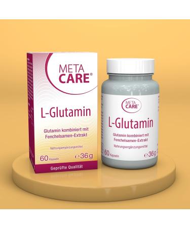 Meta Care L-Glutamine Vegan High Dose Supplement | Biotin & Fennel Seed Extract | 60 Capsules for Optimal Health - Buy Online on GoSupps.com