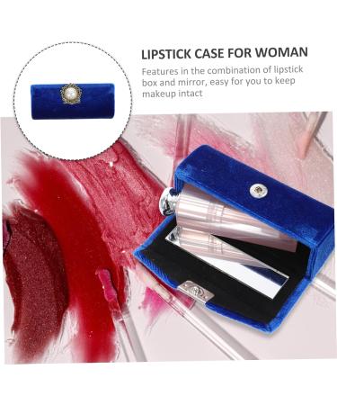  FOYTOKI Lipstick Box Lipstick Holder Handheld Lip Case with Mirror Women's Lipstick Holder Fabric Keychain Travel Cosmetic - Buy Online on GoSupps.com