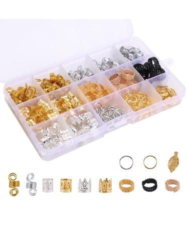 200 pieces aluminum hair coil Dreadlocks hair dreadlocks accessories braids jewelry dreadlocks hair cuffs pearl pendant hair clip for braids decoration