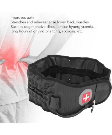 UpqrSG Decompression Back Belt - Lumbar Support Muscle Relaxation & Stress Relief | Black Traction Belt for Back Pain - Buy Online on GoSupps.com