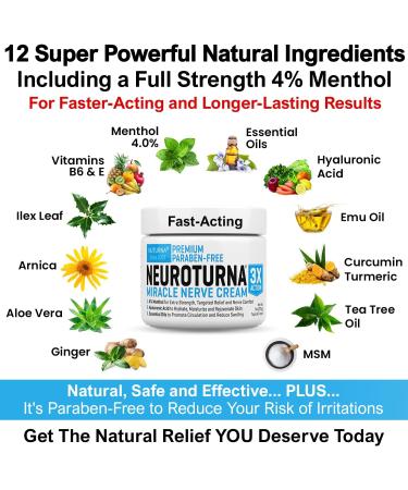 Neuropathy Cream - Large 3 oz Maximum Strength Relief for Feet, Hands, Legs & Toes - Arnica, MSM, Menthol - Fast-Acting Soothing Support - Buy Online on GoSupps.com
