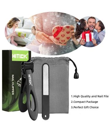 Surgical Grade Stainless Steel Nail Clippers - 15mm Wide Jaw Opening Cutter for Thick Nails - Sharp Blade for Fingernails & Toenails - Black - Buy Online on GoSupps.com