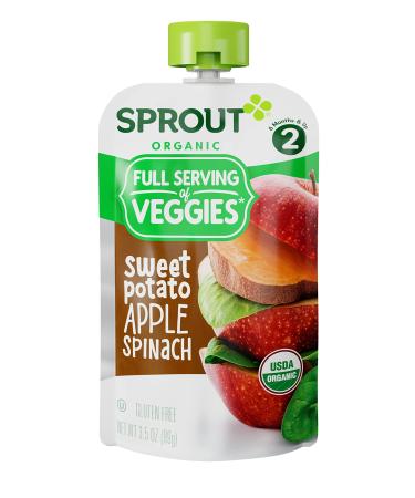 Sprout Organic Baby Food 6 Months & Up Sweet Potato Apple Spinach  3.5 oz ( 99 g)