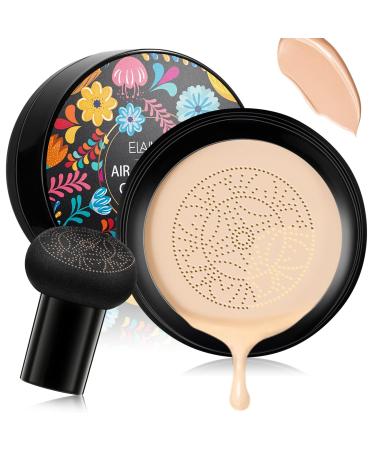 Air Cushion CC Cream Mushroom Head Foundation Cover BB Cream Makeup Concealer Nude Moisturizing Brightening (Natural)
