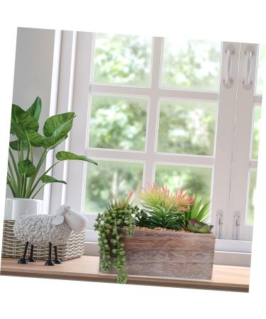 Cabilock Simulation Succulent Potted Plant Wooden Ornaments Plastic Green 23x10x17cm - Buy Online on GoSupps.com