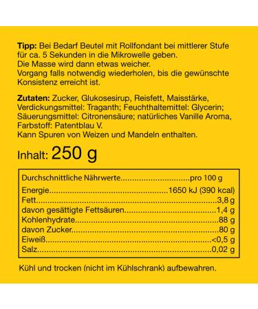 Buy G nthart Backdecor 250g Blue Fondant | 100% Vegan Palm Oil-Free Tear-Resistant Cake Covering & Modeling | International Shipping Available - Buy Online on GoSupps.com