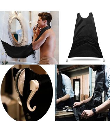 ZAWARA Men's Shave Beard Cape Carrier - Haircut Apron & Facial Clean Bib Clipping Catcher - Black - International Shipping Available - Buy Online on GoSupps.com