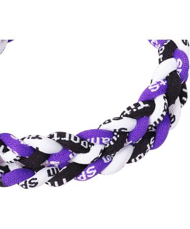 MapofBeauty 22 Inch 3 Rope Sport Ropes Nylon Braided Necklace in Black/White/Purple - Buy Online on GoSupps.com