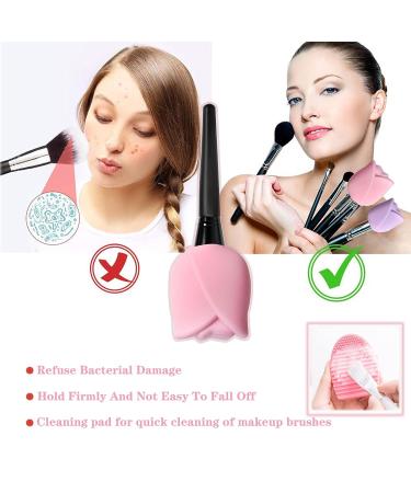 6 Pack Silicone Makeup Brush Holders with Travel Covers and Cleaning Pad - Buy Online on GoSupps.com