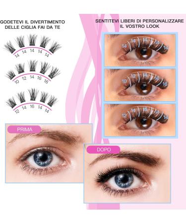 Syloripha Cluster Lashes Individual Lashes D Curl Professional Lash Extension DIY False Eyelashes Fluffy Soft - Buy Online on GoSupps.com