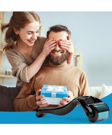 Buy Titanium 540 Beard Derma Roller for Hair Skin & Face - 0.25mm (Black Handle + Blue Roller) - Best for Grooming & Skin Care - Shop Internationally - Buy Online on GoSupps.com