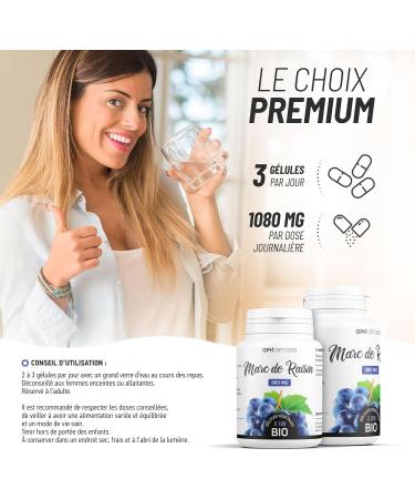 Organic Grape Marc - 250mg - 200 Vegetable Capsules - Buy Online on GoSupps.com