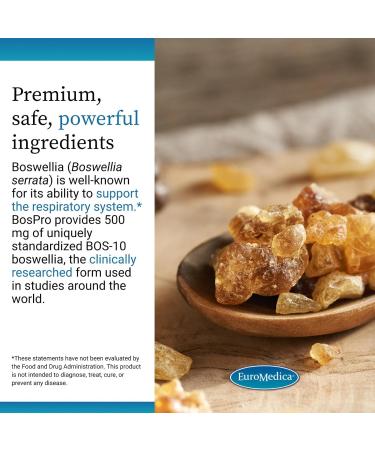 EuroMedica BosPro - Boswellia Serrata Extract Supplement - Dietary Supplement for Healthy Lung Support - Herbal Supplement Formula - 60 Softgels, 2 Pack (120 Softgels) - Buy Online on GoSupps.com