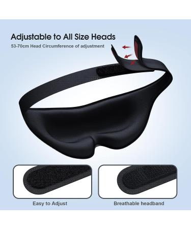 3D Sleep Eye Mask for Men Women - 100% Light Blocking Blindfold for Sleep, Travel, Nap, Shift Work - Black - Buy Online on GoSupps.com