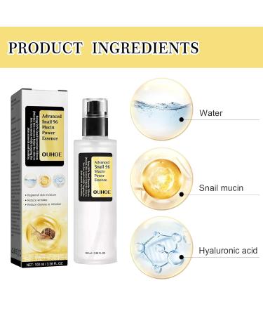 OUHOE Snail Mucin 96% Power Repairing Essence - Hydrating Serum for Dull Skin & Fine Lines | Korean Skincare 100ml - International Shipping Available - Buy Online on GoSupps.com