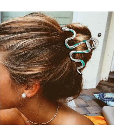 Bartosi Green Snake Hair Claw Clip - Non Slip Fashionable Gothic Hair Clamp for Women and Girls | Halloween Hair Accessory - Buy Online on GoSupps.com