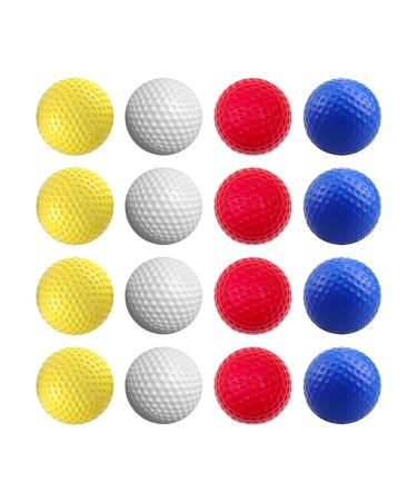 Golf Practice Balls 16/Pack Colored Foam Golf Balls for Golf Putting Training Realistic Feel and Limited Flight Golf Training Balls for Indoor Outdoor
