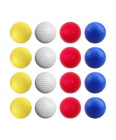 Golf Practice Balls 16/Pack Colored Foam Golf Balls for Golf Putting Training Realistic Feel and Limited Flight Golf Training Balls for Indoor Outdoor