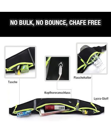 Buy Estrith Passes Waterproof Running Bag with Bottle Holder Adjustable & Large Capacity for Sports Jogging & Cell Phone - A-Black+Green - Buy Online on GoSupps.com