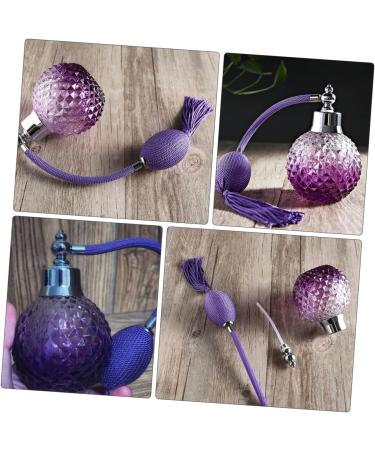 Vintage Crystal Air Bag Perfume Bottle - Elegant Travel Spray & Atomizer for Essential Oils | Purple Glass Perfume Container - Buy Online on GoSupps.com