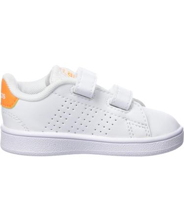 adidas Kids Advantage Cf I Sneaker - Child Size 5 UK - White/Orange Rush - Buy Online on GoSupps.com