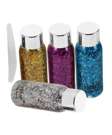 Beavorty 4pcs Set Colorful Eye Shadow Glitter for Body Face Glitter Halloween Makeup Glitter Liquid