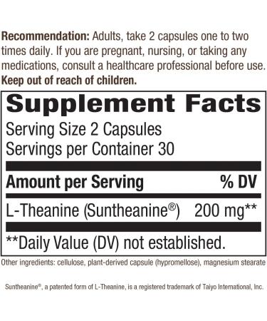 Buy Enzymatic Therapy L-Theanine 60 Veg Capsules - Natural Relaxation & Focus - Buy Online on GoSupps.com