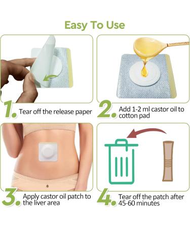 STFOCE 10pcs Castor Oil Pack Wrap Disposable Castor Oil Pack for Belly Button Organic Cotton Pad Self-Adhesive Highly Absorbent No Leakage No Wash Portable(White) - Buy Online on GoSupps.com