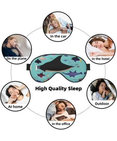 FoRes Manta Ray Fish Print Eye Mask - Light Blocking Adjustable Sleep Mask for Deep Rest | Unisex - Buy Online on GoSupps.com