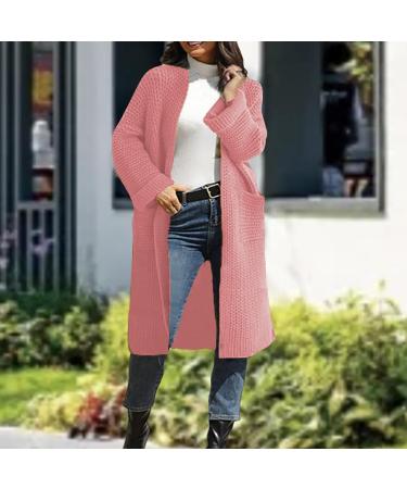 Yihaojia Women Open Front Knit Cardigan Sweater 2023 Fall Long Batwing Sleeve Chunky Knit Cardigan Sweater Outwear Hot Pink#11 3X-Large - Buy Online on GoSupps.com