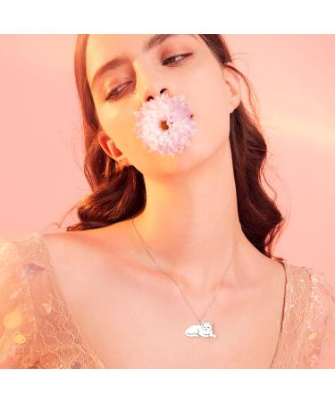 TEAMER Stainless Steel Cute Cat Pendant Necklace - Stylish Animal Jewelry for Women - Perfect Gift for Pet Lovers - Buy Online on GoSupps.com