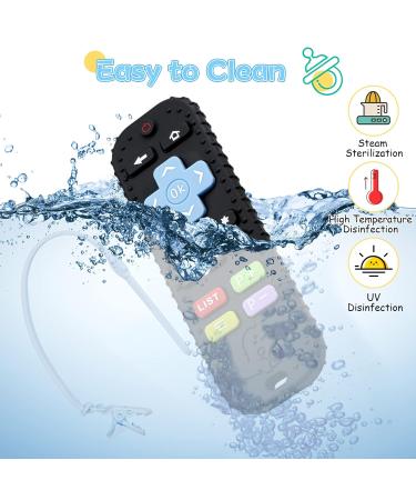 Buy BPA-Free Baby Biting Toys & Remote Control Bite Ring Silicone Teething Accessories for 3+ Months (Black) | International Shipping Available - Buy Online on GoSupps.com