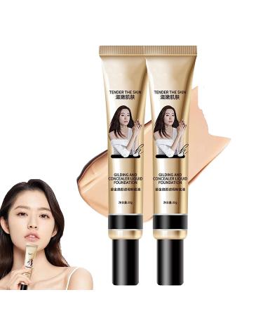 2pcs Concealer Foundation Cc Liquid 30ml 24 Hours Matte Cc Cream Foundation Full Coverage Foundation